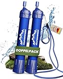 ALPENWERT Wasserfilter Outdoor Doppelpack - Trinkwasserfilter für 4000 Liter...