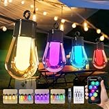 15M LED Lichterkette Außen Bunt Strom 20 RGB S14 Glühbirne,Smart App mit 99+...