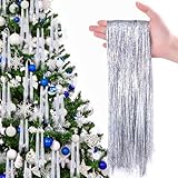 JOLCEEY 6000 Stränge Weihnachtsbaum Lametta, 50 cm Glitzer Lametta Vorhänge...
