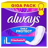 Always Daily Protect Slipeinlagen Damen Long (64 Binden), Gigapack, mit frischem...