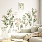 wondever Wandtattoo Boho Palmen Blätter Wandaufkleber Tropische Pflanzen Grün...