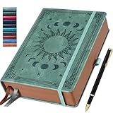 HwxBen Notizbuch (14.5 x 21 cm) Liniert – Tagebuch mit 360 Seiten, PU Leder...