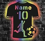 WALUNA® Trikot LED mit Name Nummer Fußball personalisierte Jungen Deko,...