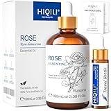 HIQILI Ätherisches Rosenöl 100ml, ätherisches Aromatherapieöl, Reine...