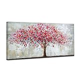 Mintura Art Artwork Handgemaltes Wandbild, Motiv: Der große rote Baum,...