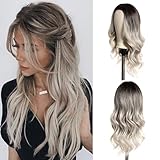 Esmee Lange Lockige Ombre Braun zu Blond Perücken für Frauen Synthetisches...