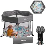 LIONELO Roel Laufstall Baby bis zu 15 kg, Großformat 118 x 118 x 83 cm,...