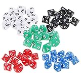Yourandoll 50 STÜCKE Polyedrische Würfel D10 Würfel Dice Spielwürfel for DND...
