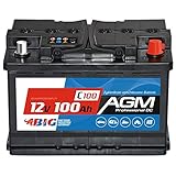 BIG AGM Batterie 100Ah C100 12V Solarbatterie Versorgungsbatterie Mover...