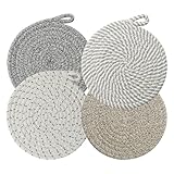 Kapokr 4 Stück Topfuntersetzer Hitzebeständig Untersetzer Topf aus Baumwolle...