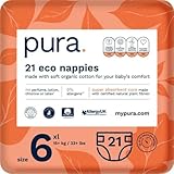 Pura Öko-Windeln Größe 6 (XL 15+ kg), 21 Windeln (1 Packung), mit EU Ecolabel...