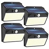 SIGRILL Solarlampen für Außen mit Bewegungsmelder 4 Stück Solarleuchten für...