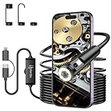 Endoskopkamera mit Licht, Ferdiiz 1920P HD Doppellinse Rohrkamera mit 8+1 LED,...