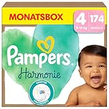 Pampers Harmonie Windeln Größe 4, 174 Windeln, 9kg-14kg, sanfter Hautschutz...