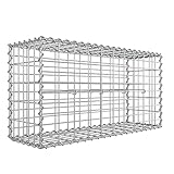 SONGMICS Gabionenkorb, Metall-Steinkorb mit 5 x 10 cm Maschenweite für...