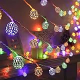 ENLACE Marokkanische LED-Lichterkette, 3M 20 LED Metall Kugeln Lichterkette...