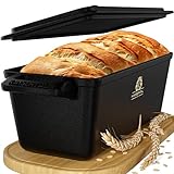 KAISERTAL 4 in 1 Brotbackform mit Deckel – eingebrannter Gusseisen Topf 3l –...