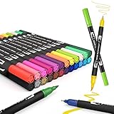 Koilox Pinselstift Set Pinselstiften Aquarellpinsel Brush Pen Set, 24 Farben...