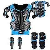 JUSTDOLIFE Stück Motorrad Schutz Jacke,Kinder Motorrad rüstung mit Knieschoner...