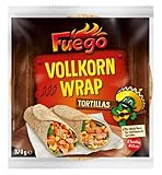 Fuego - Vollkorn Tortilla-Wraps , 6 Wraps à 25 cm Durchmeser , Perfekte Basis...