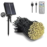 Tacobey Solar Lichterkette Außen Warmweiß - 20M 200 LED...