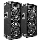 MAX MAX26 PA Lautsprecher passiv, DJ Boxen, 1200 Watt Peak, Partyboxen Set mit...