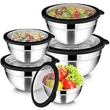 Joyfair Rührschüssel 5er Set, Edelstahl Schüssel mit Transparenter...