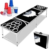 LZQ Beer Pong Tisch Beer Pong Table Höhenverstellbar Klappbarer Partyspiele...