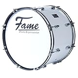 Fame Marching Bass Drum 22'x12', Leicht, Weiß, 7-Lagen Lindenholz, Kraftvoller...