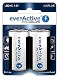 everActive D Batterien 2er Pack, Pro Alkaline, Mono LR20 R20 1.5V, höchster...