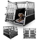 Juskys Alu Hundetransportbox XL - 96x91x70 cm - Auto Hundebox robust &...