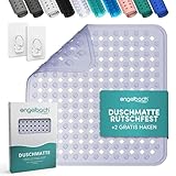 Engelbach® Duschmatte rutschfest 53x53cm inkl. 2 Haken - Antibakteriell &...
