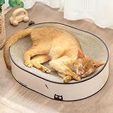 Conlun Katzen-Kratzbrett, Ovales Kratzpappe für Katzen, 2-in-1 Design aus...