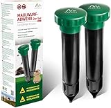 GARDIGO® Maulwurf Vertreiber Basic 2er Set | Maulwurfschreck 400-1000 Hz für...