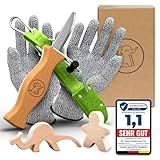 Eli® Schnitzmesser Kinder mit Filztasche ab 6 Jahre - hochwertiges Kindermesser...