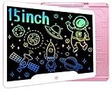 Richgv 15 Zoll LCD Writing Tablet mit Anti-Clearance Funktion und Stift, Digital Ewriter Grafiktabletts Schreibtafel Papierlos Notepad Doodle Board (Rosa)…