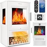 TRESKO® Elektrokamin mit Heizung inkl. Fernbedienung & WiFi App | Kamin...