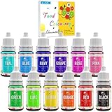 Lebensmittelfarbe 12 Farben x 10ml - Flüssige Lebensmittel Farben zum Kuchen...