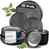 Moritz & Moritz VIDA Geschirrset 6 Personen Anthrazit 18-tlg. - Modernes...
