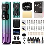 EZ Tattoo Set - Tattoo Maschinen Set mit Kabelloser Tattoo Maschine, 1800mAh...