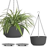 T4U Φ30cm Blumentopf Hängend Plastik 2er Set, Hängetöpfe für Pflanzen mit...