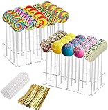 OdiuK 2 Stück Cake Pop Ständer Acryl Popcake Halterung mit 100 Cake Pop Stiele...