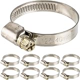 Schlauchschellen mit Schneckenantrieb, 8 Stück, Spannbereich Ø 25-40 mm, für...