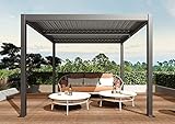 Pergola HWC-L46, Gartenpavillon Lamellen-Pavillon, 10cm-Aluminium-Gestell,...