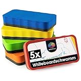 OfficeTree 5x Whiteboard Schwamm Magnetisch - 5 Farben - Whiteboard Reiniger...