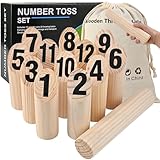 GOLDGE Kubb Wikingerspiel Zahlen Wikingerschach Wurf Spiel Kubb Spiel Holzspiel...