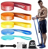 FitBeast Pull Up Bands Set, 5 Different Levels Resistance Band Rubber...
