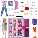 Barbie-Kleiderschrank Kleidung Und Accessoires, Mit Klapptüren Und Tragegriff,...