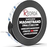REORDA® Magnetband selbstklebend stark - Magnetstreifen selbstklebend mit...