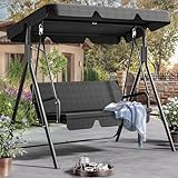 YITAHOME Hollywoodschaukeln mit Liegefunktion, Outdoor Hollywoodschaukel 3...